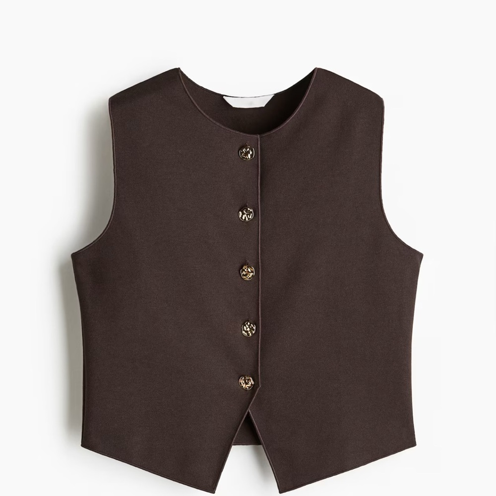 Jersey Brown Button-Up Vest